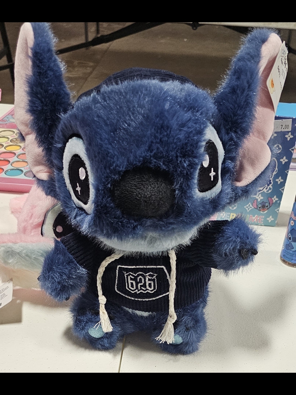 Blue Plush Stitch-Inspired Stuffed Animal Hoodie Toy